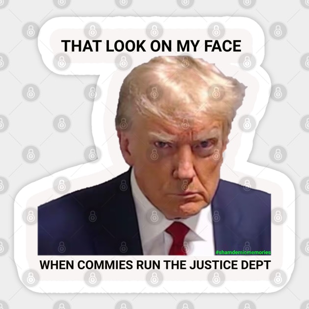 trump mug shot meme design Sticker by @r3VOLution2.0music